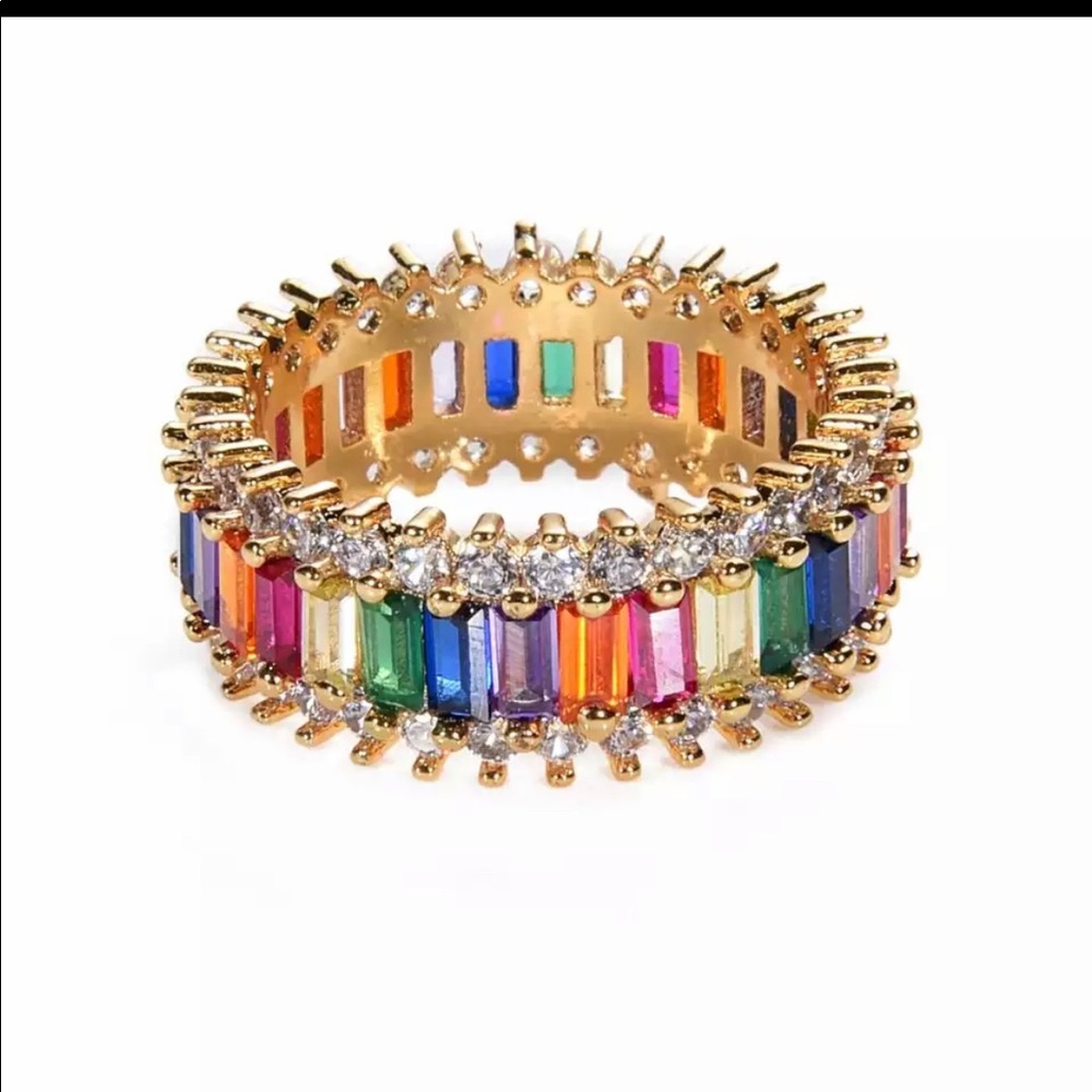 trendy multicolored ring